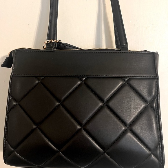 Anne Klein Quilted Tote with Card Case Black with Gold Accents. NWT. - Picture 3 of 6
